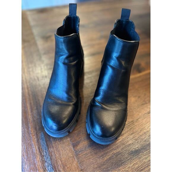 Steve Madden Black Howler Chelsea Platform Boots - Picture 1 of 9
